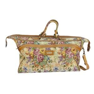 Vintage Rose Tapestry LEISURE ADVANTAGE Travel Bag Luggage Overnight Bag